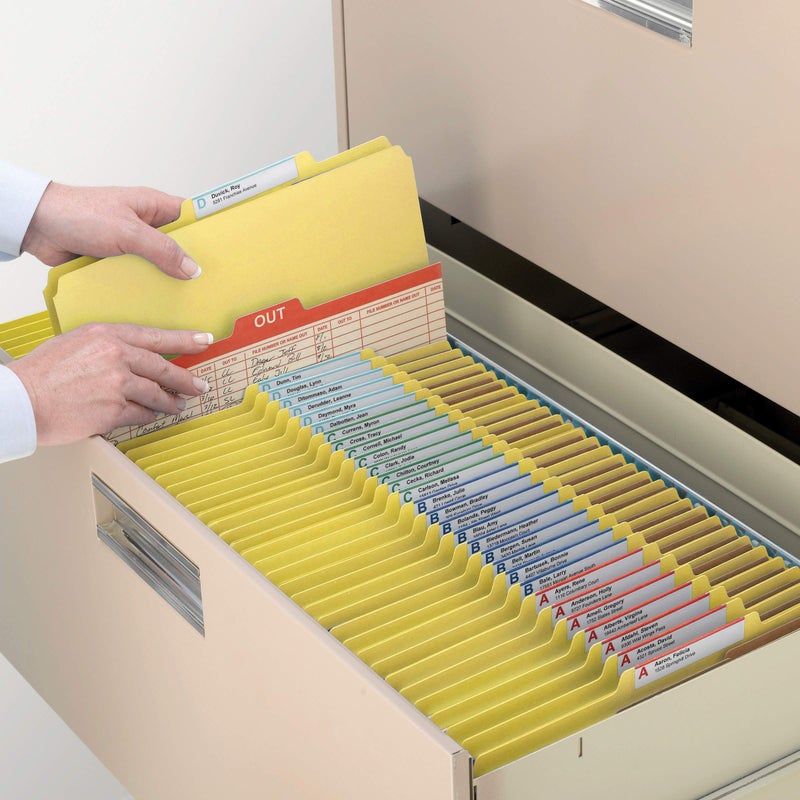 Smead Pressboard Classification File Folder with SafeSHIELDÂ® Fasteners, 3 Dividers, 3" Expansion, Letter Size, Yellow, 10 per Box (14098) (Pack of 1) - Image 5